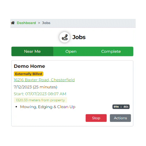Jobs Stopwatch with Lawnager Landscaping Software